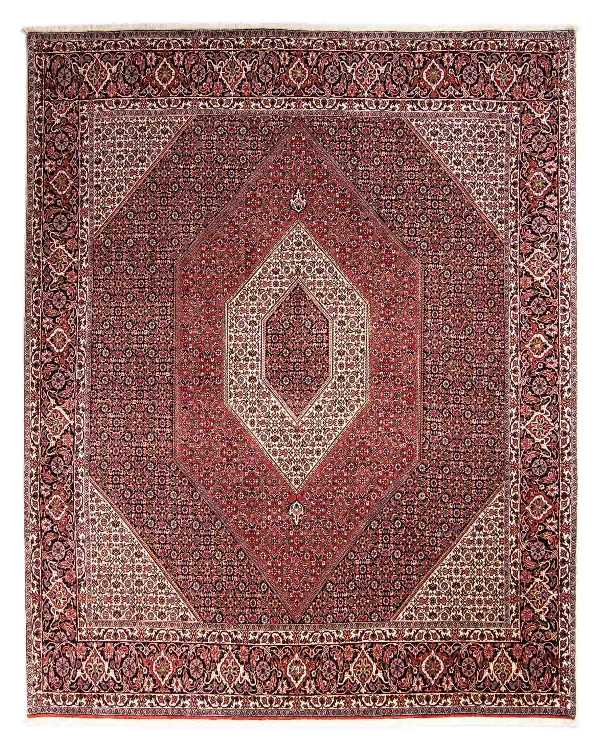 Persisk tæppe - Bijar - 300 x 252 cm - lysrød