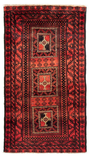 Løber Baluch-tæppe - 236 x 127 cm - rød