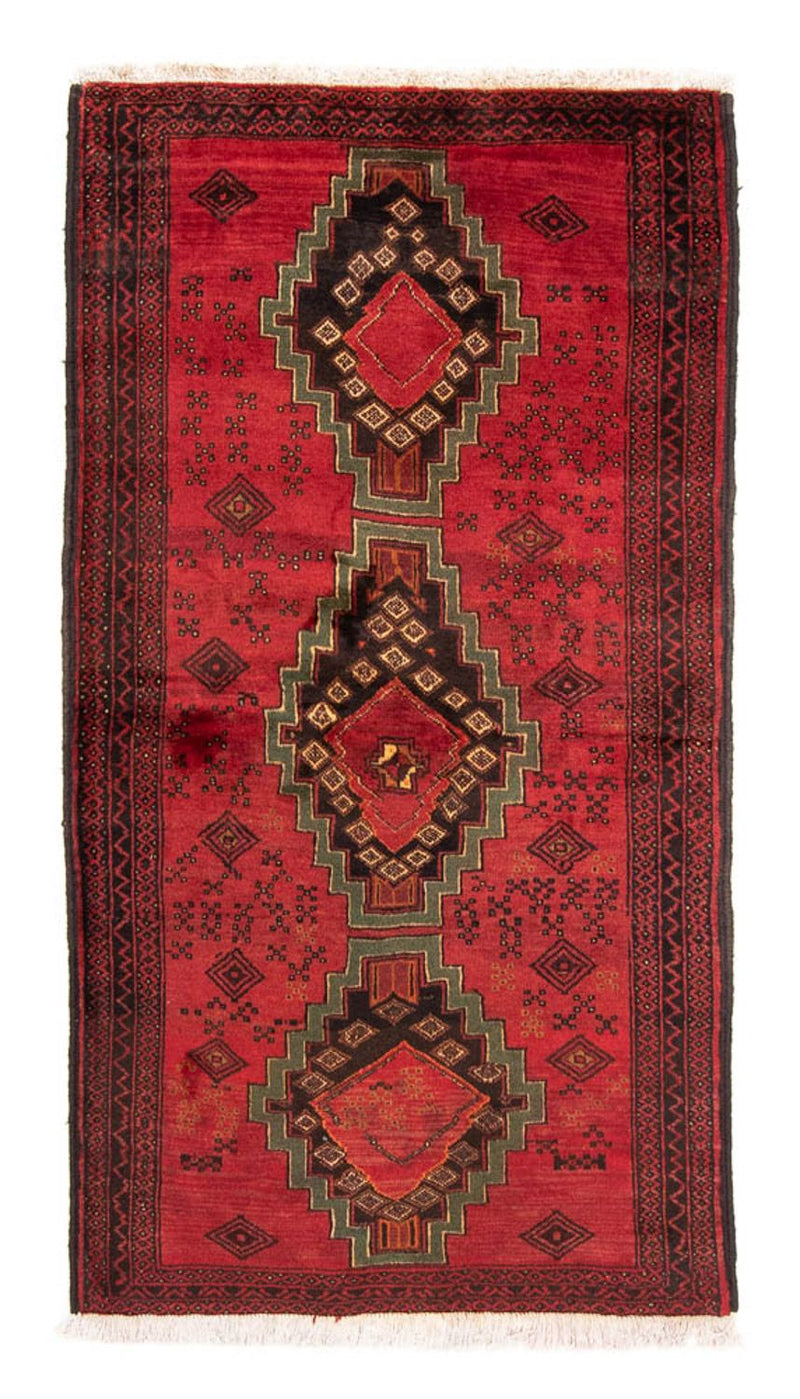 Løber Baluch-tæppe - 186 x 100 cm - mørkerød