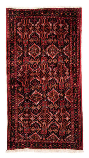 Løber Baluch-tæppe - 184 x 96 cm - mørkerød