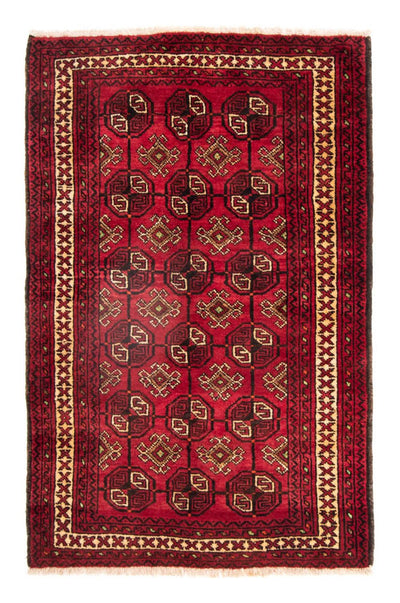 Baluch-tæppe 138x190cm - Persisk tæppe - mørkerød