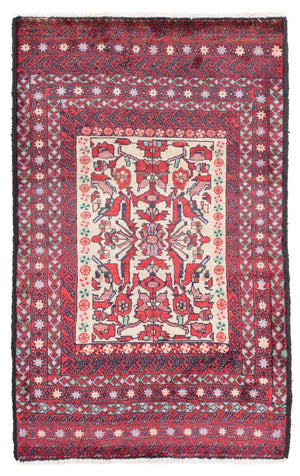 Baluch-tæppe - 152 x 93 cm - rød
