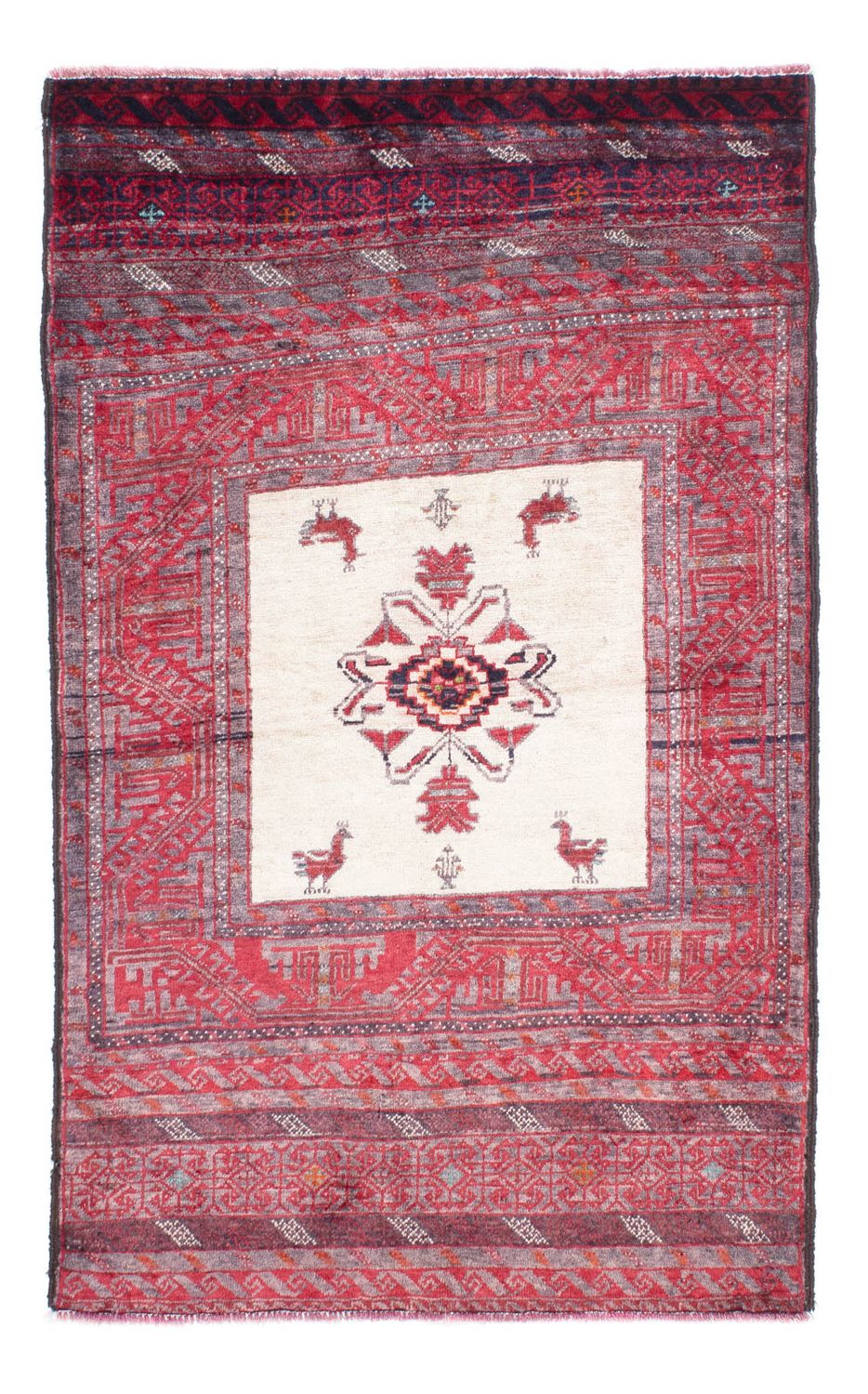 Baluch-tæppe - 152 x 91 cm - lysrød