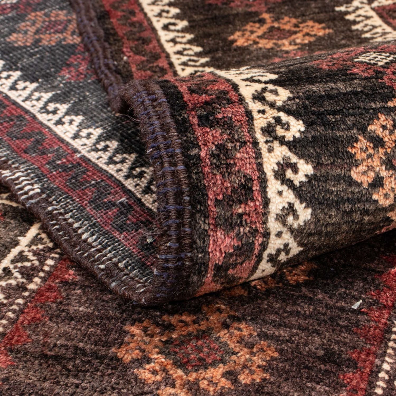 Løber Baluch-tæppe - 223 x 111 cm - lys mocca