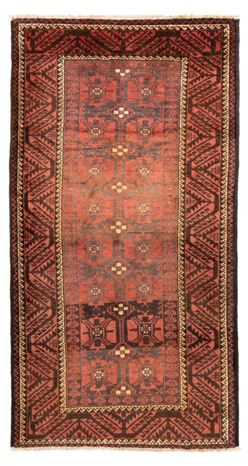 Løber Baluch-tæppe - 225 x 123 cm - lysrød