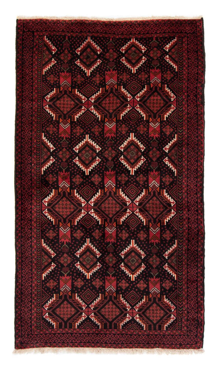 Løber Baluch-tæppe - 206 x 113 cm - mørkerød