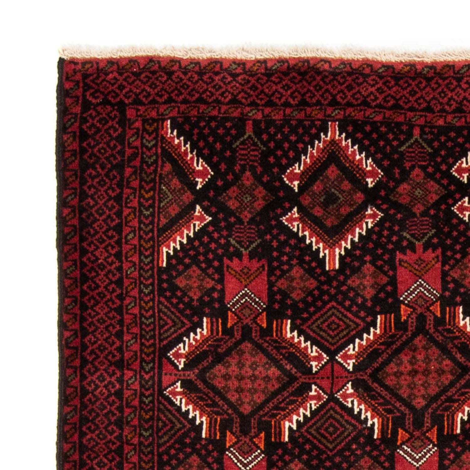 Løber Baluch-tæppe - 206 x 113 cm - mørkerød