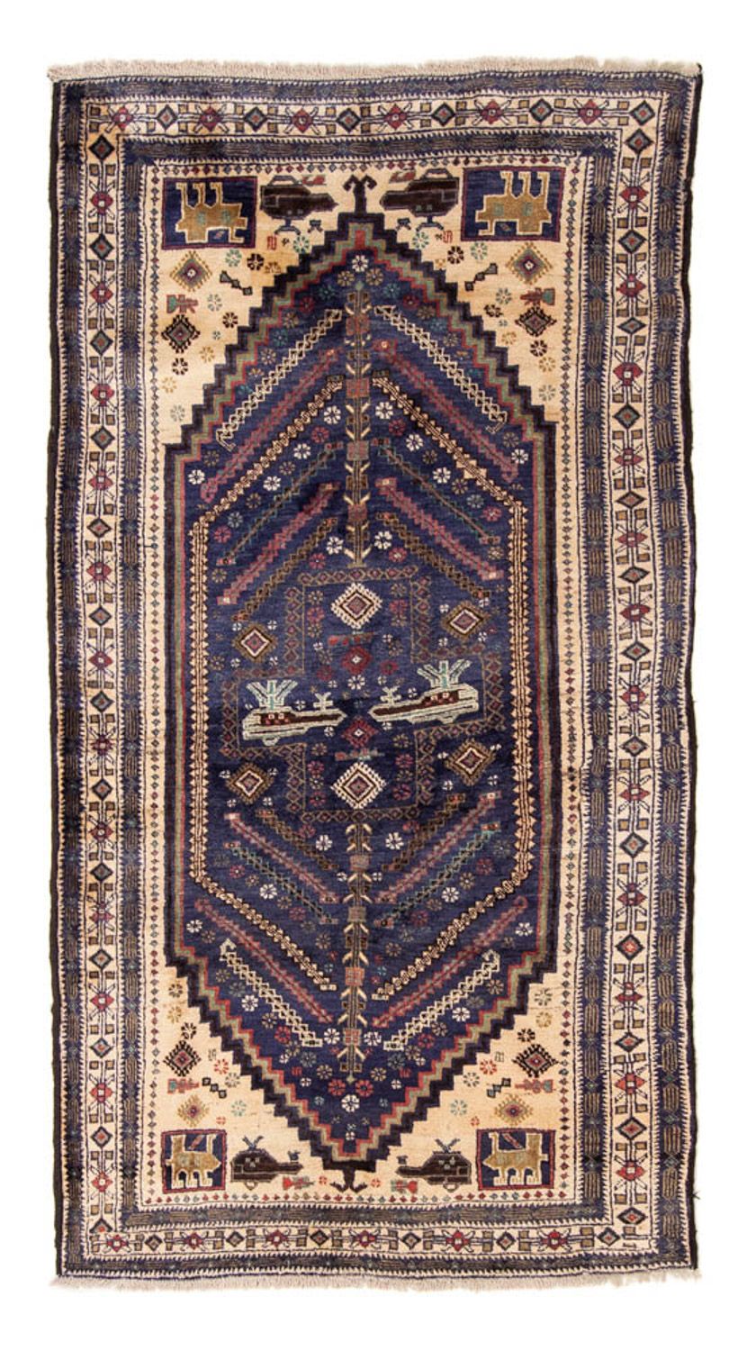 Løber Baluch-tæppe - 211 x 112 cm - mørkeblå