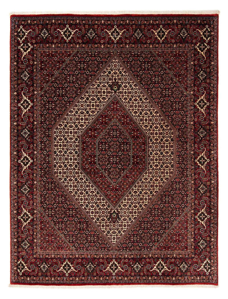Persisk tæppe - Bijar - 248 x 202 cm - mørkerød
