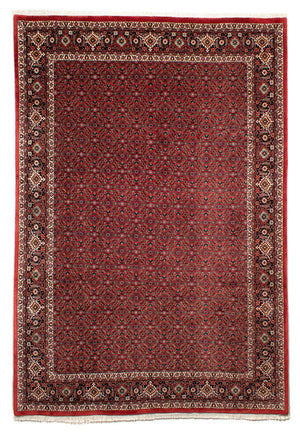Persisk tæppe - Bijar - 295 x 203 cm - mørkerød