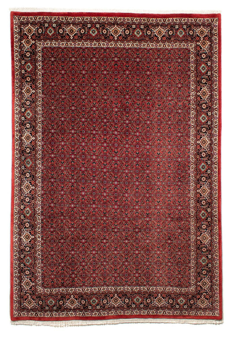 Persisk tæppe - Bijar - 295 x 203 cm - mørkerød