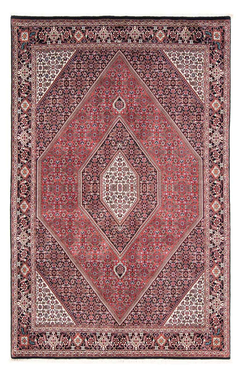 Persisk tæppe - Bijar - 237 x 168 cm - lysrød
