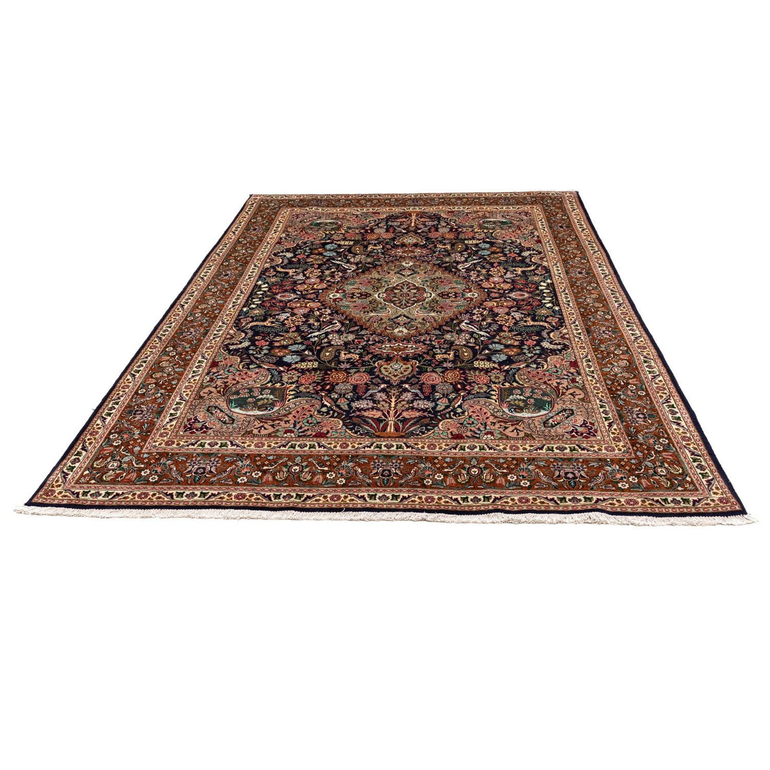 Persisk tæppe - Tabriz - Royal - 300 x 202 cm - mørkeblå