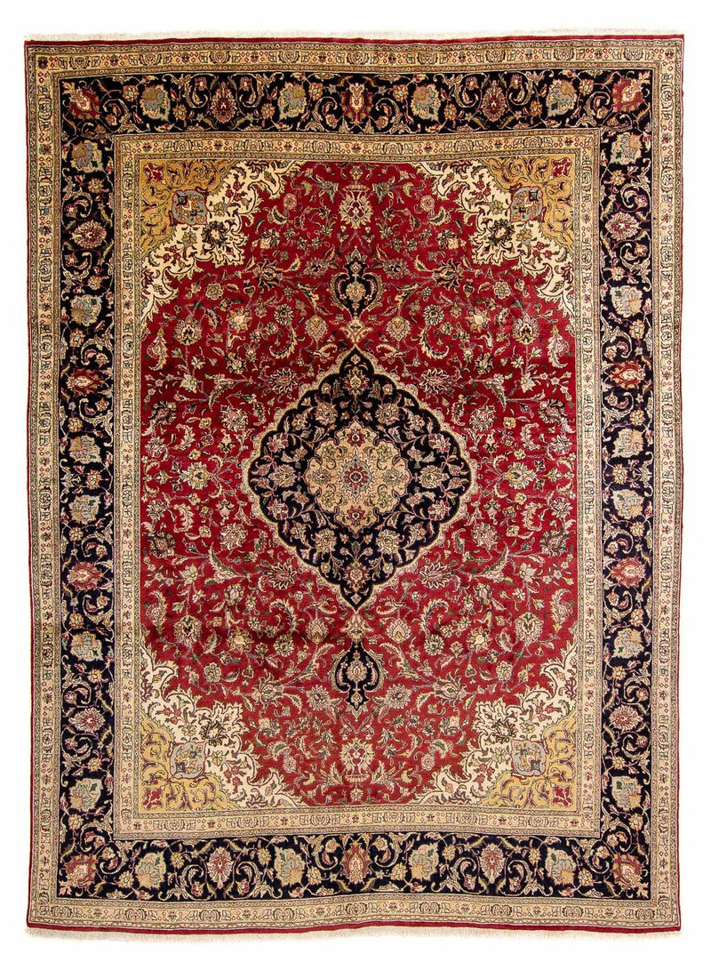 Persisk tæppe - Tabriz - 380 x 300 cm - mørkerød