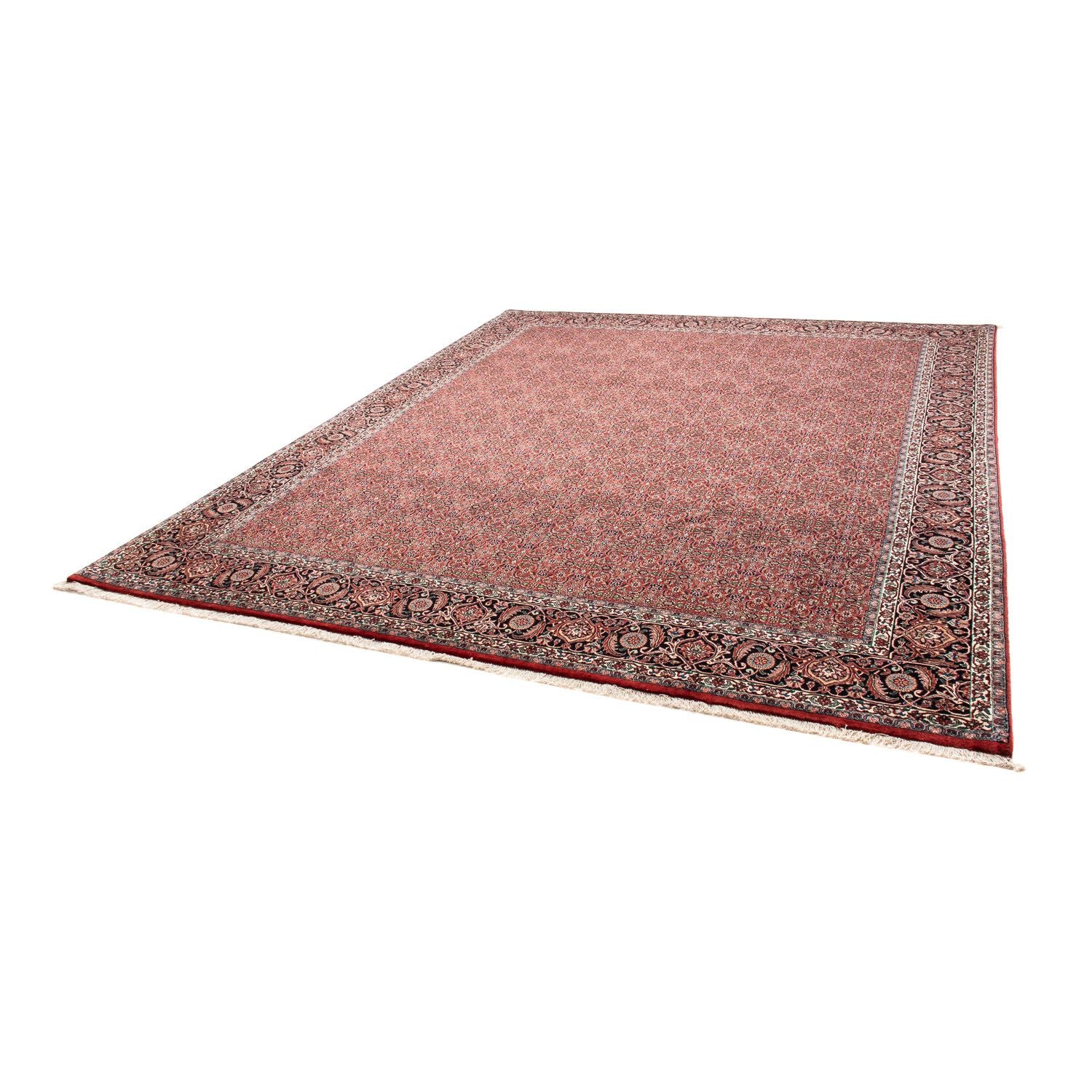 Persisk tæppe - Bijar - 300 x 252 cm - mørkerød