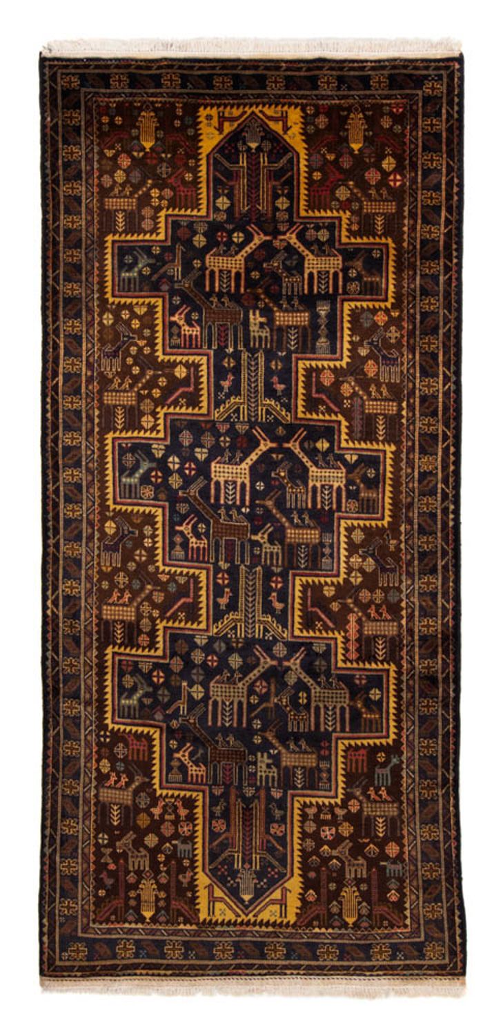 Løber Baluch-tæppe - 220 x 109 cm - mørkeblå