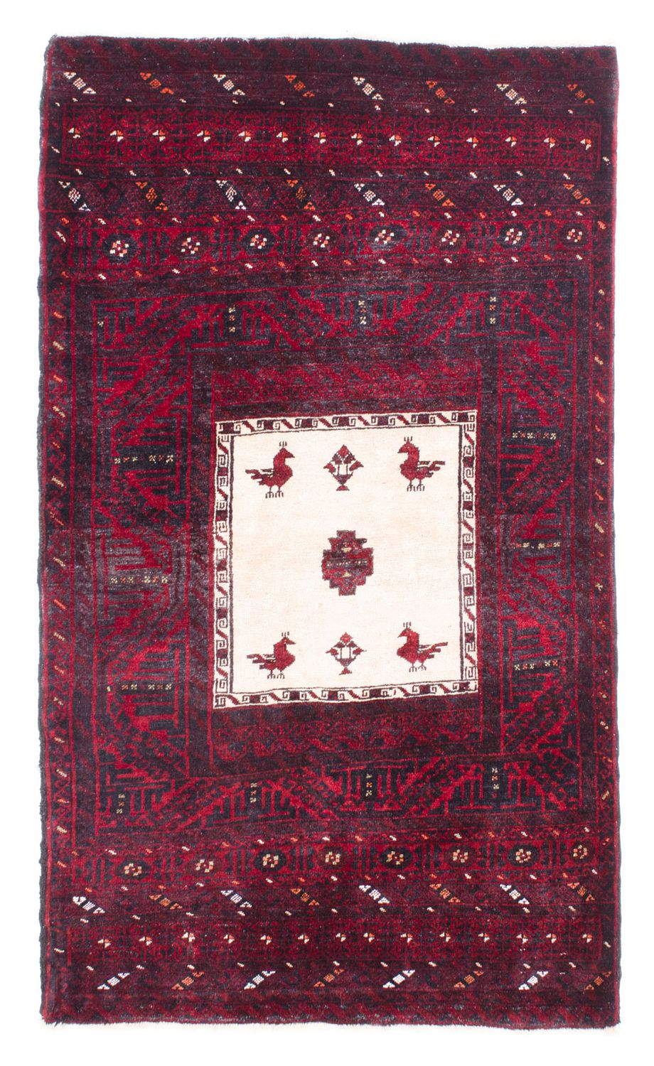 Baluch-tæppe - 148 x 92 cm - mørkerød