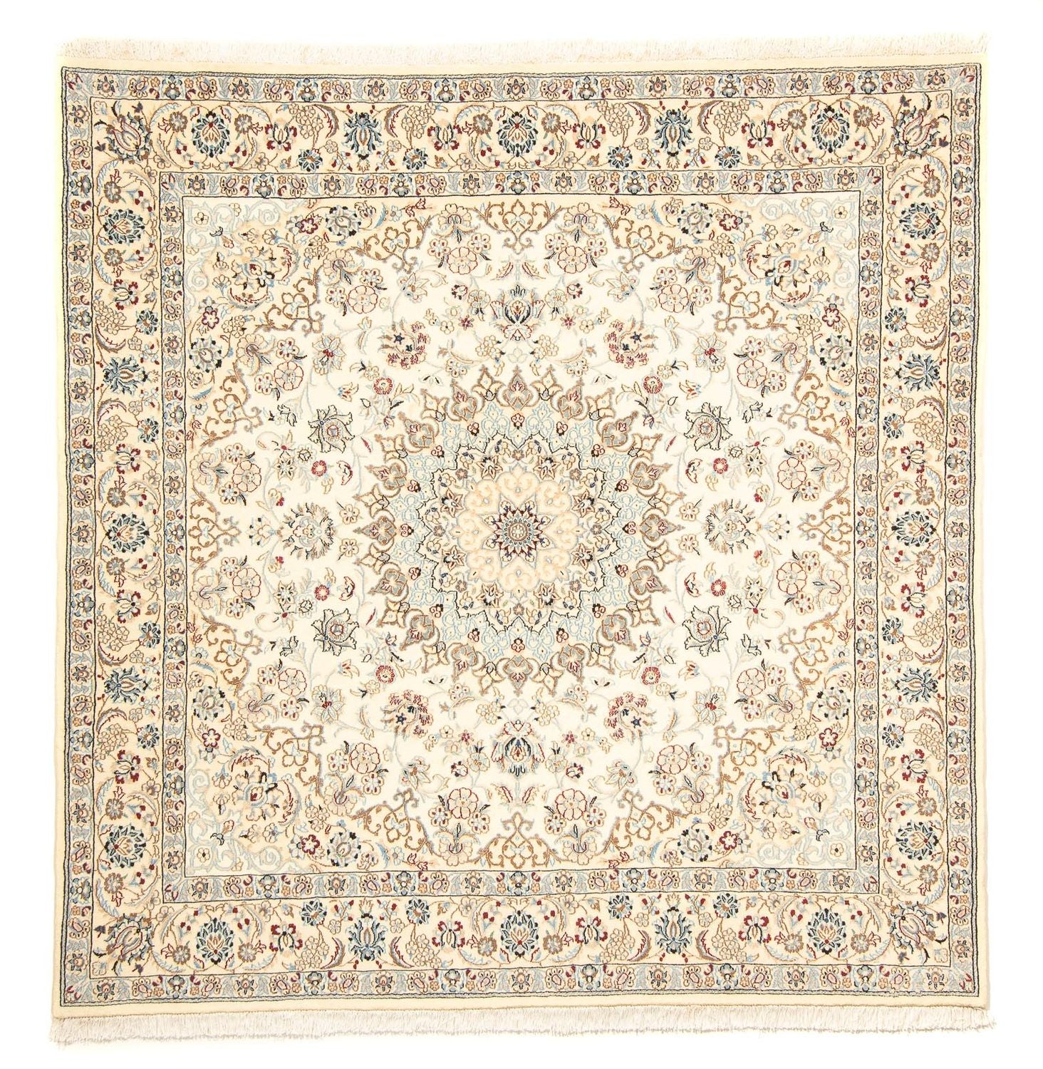Persisk tæppe - Nain - Royal firkantet  - 203 x 202 cm - beige