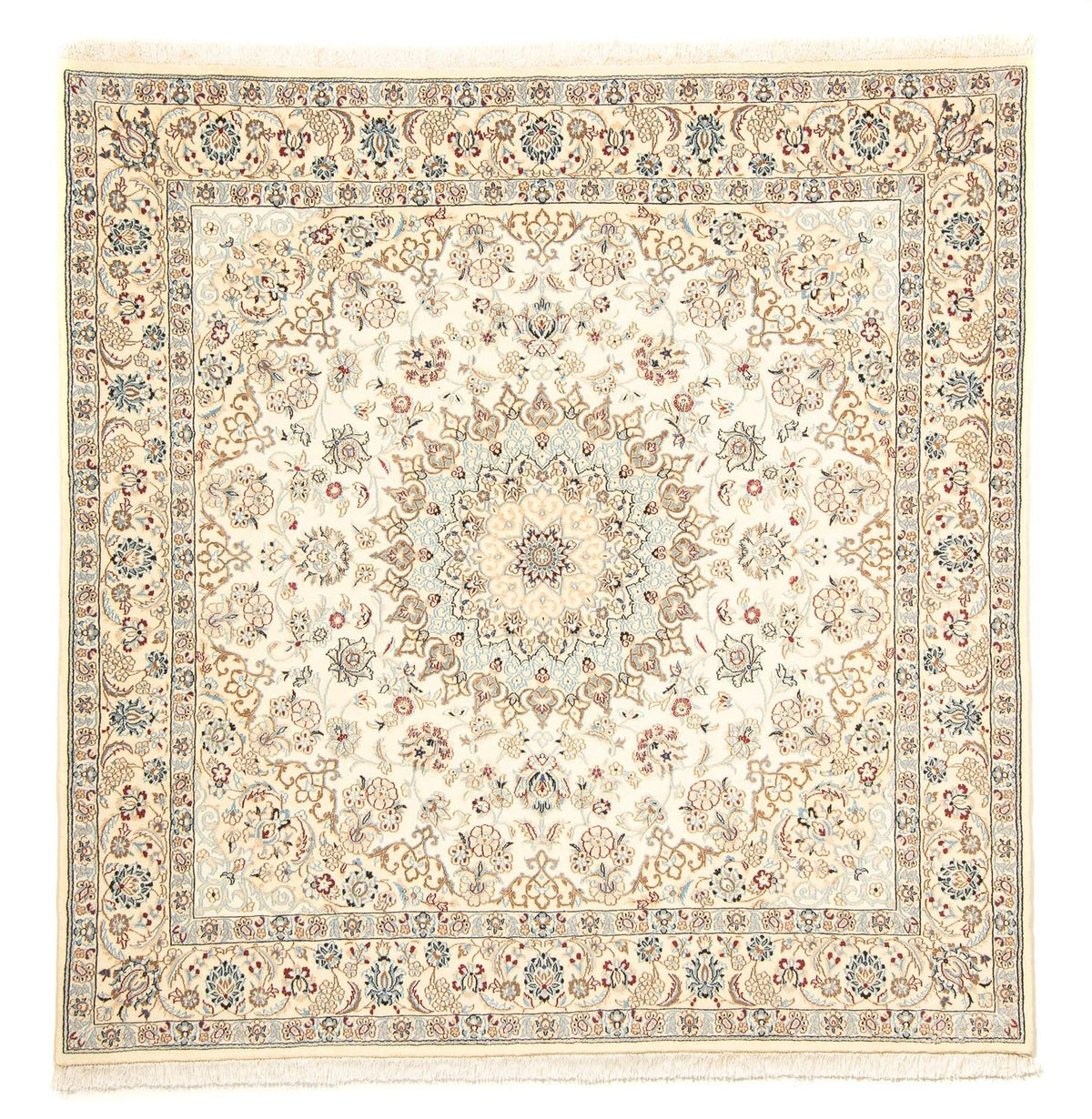 Persisk tæppe - Nain - Royal firkantet  - 203 x 202 cm - beige