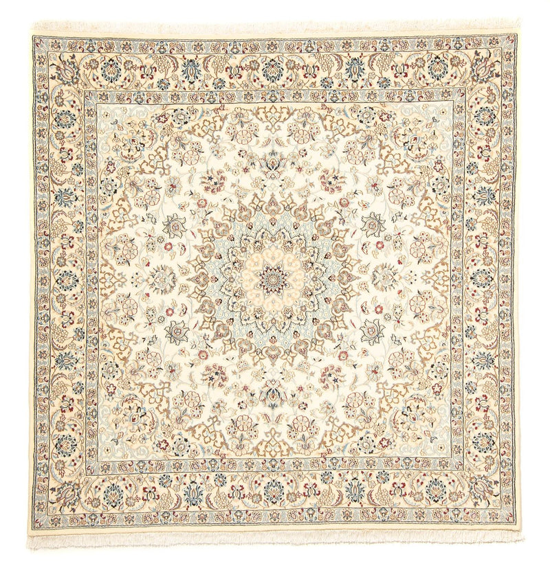Persisk tæppe - Nain - Royal firkantet  - 203 x 202 cm - beige