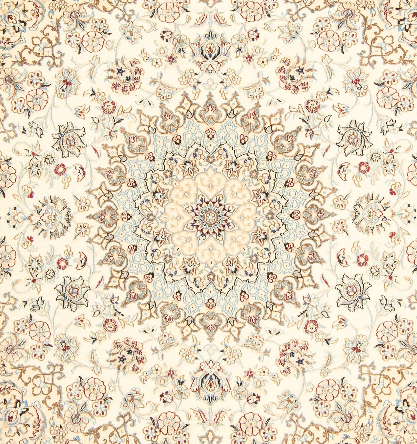 Persisk tæppe - Nain - Royal firkantet  - 203 x 202 cm - beige