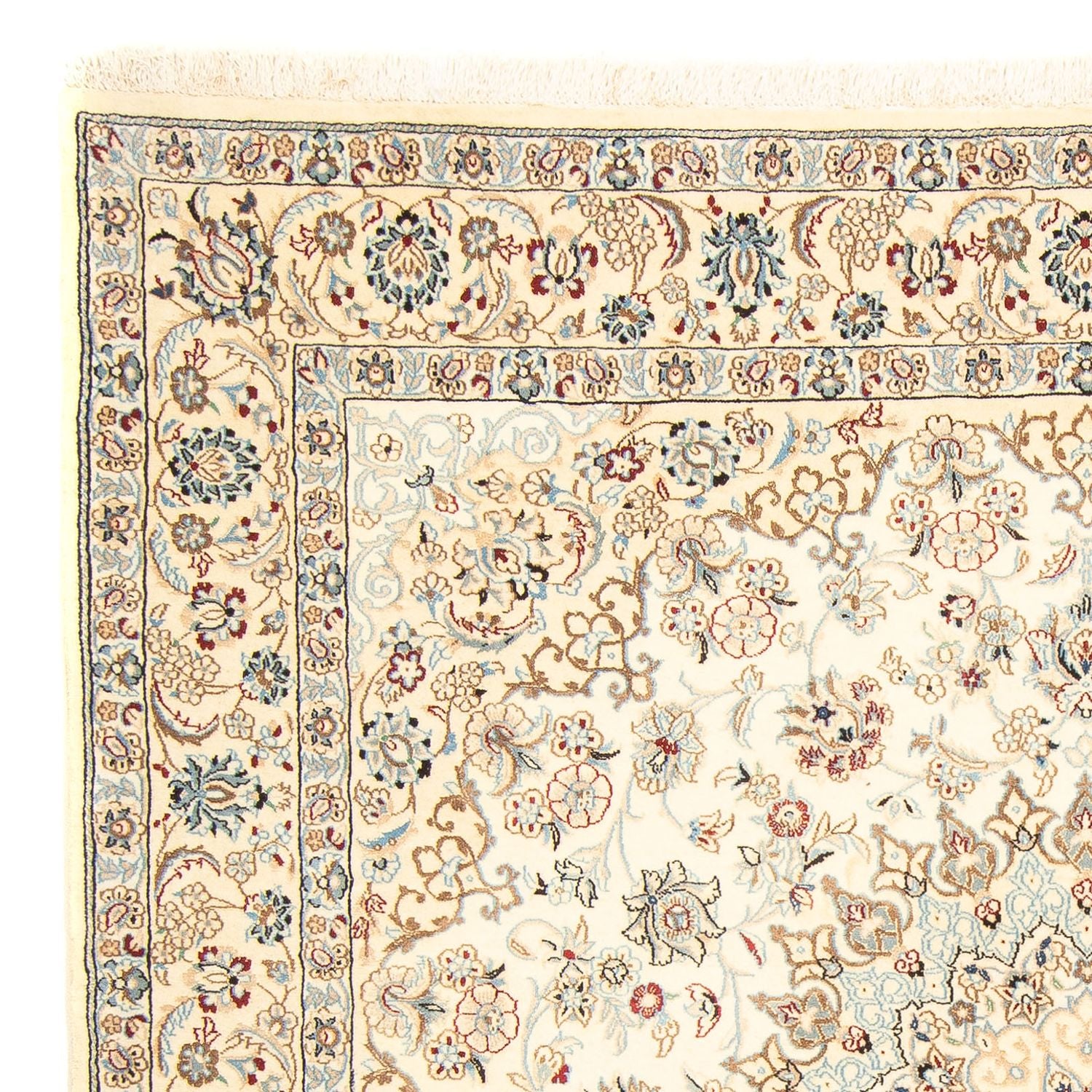 Persisk tæppe - Nain - Royal firkantet  - 203 x 202 cm - beige