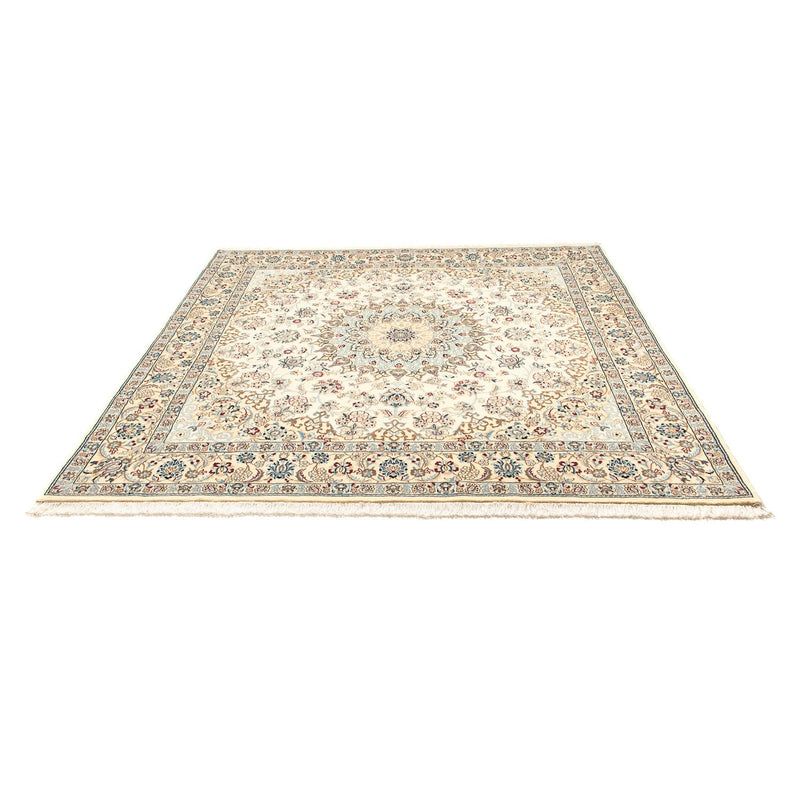 Persisk tæppe - Nain - Royal firkantet  - 203 x 202 cm - beige