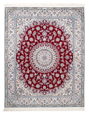 Persisk tæppe - Nain - Premium - 196 x 158 cm - mørkerød