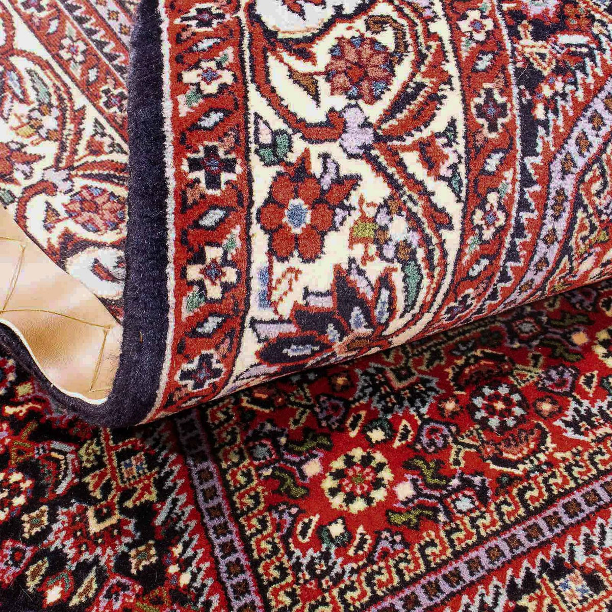 Persisk tæppe - Bijar - 182 x 112 cm - lysrød