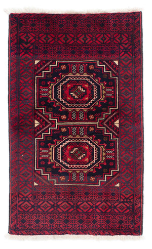 Baluch-tæppe - 146 x 84 cm - mørkerød