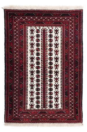Baluch-tæppe - 142 x 102 cm - mørkerød