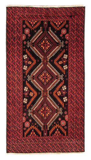 Løber Baluch-tæppe - 196 x 106 cm - rød
