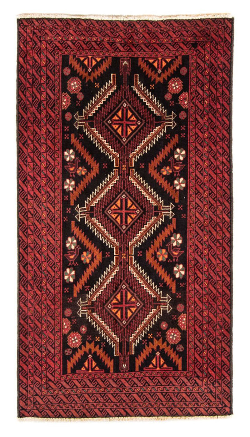 Løber Baluch-tæppe - 196 x 106 cm - rød