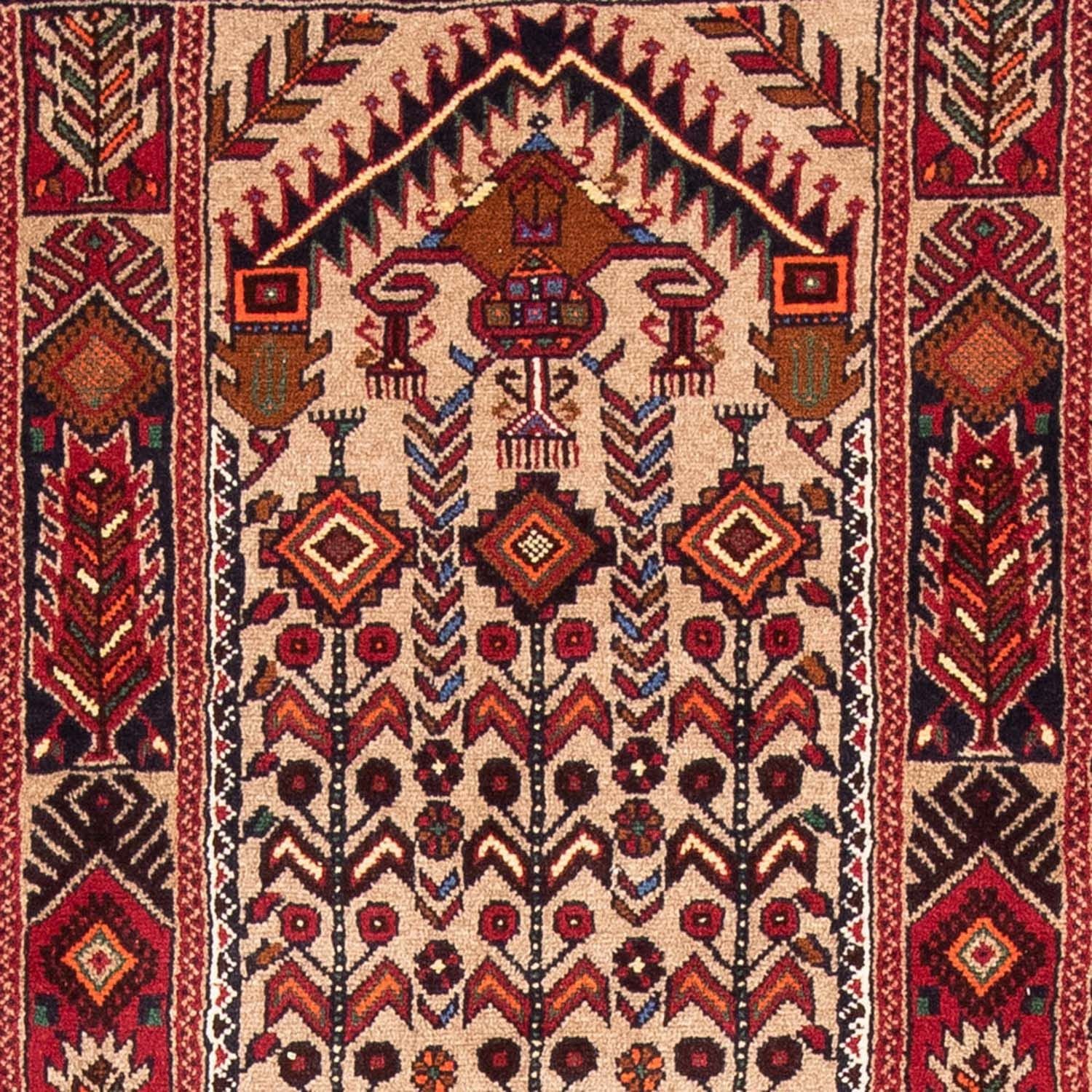 Løber Baluch-tæppe - 195 x 99 cm - flerfarvet