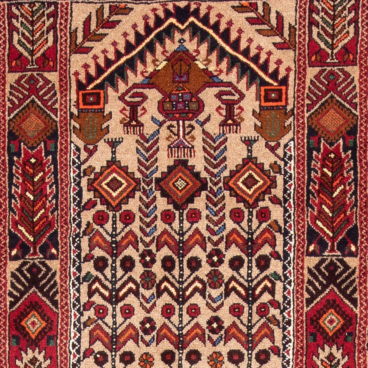Løber Baluch-tæppe - 195 x 99 cm - flerfarvet