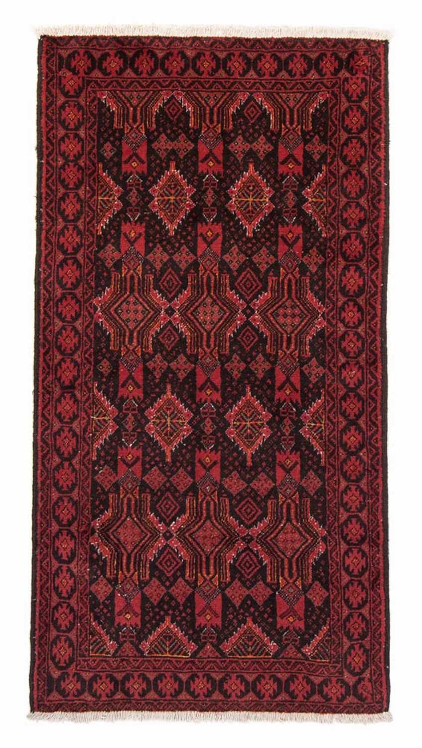 Løber Baluch-tæppe - 201 x 99 cm - mørkerød