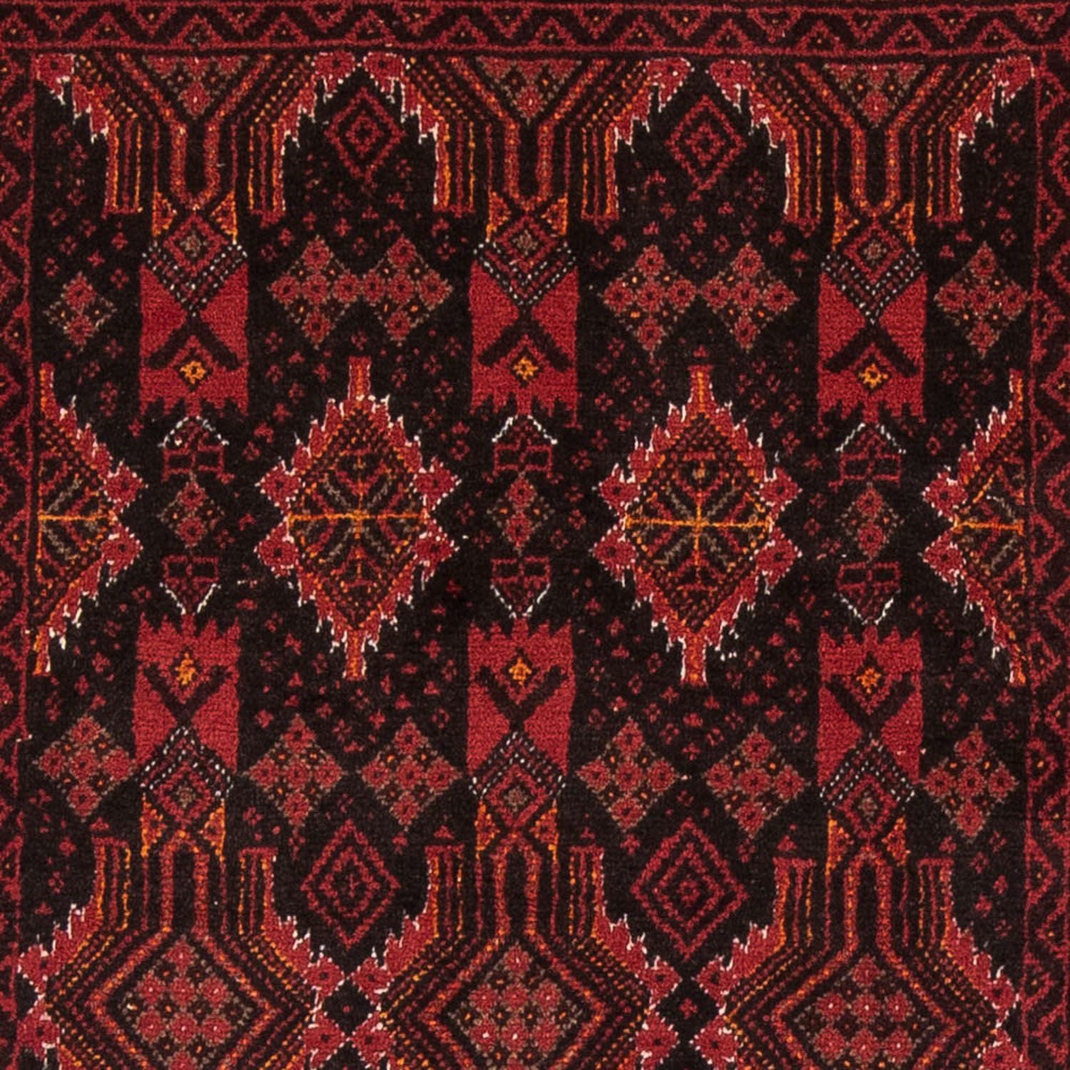 Løber Baluch-tæppe - 201 x 99 cm - mørkerød