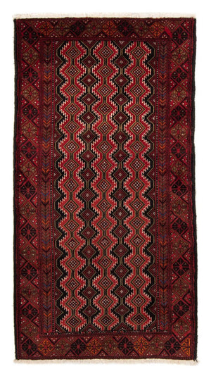 Løber Baluch-tæppe - 219 x 110 cm - mørkerød