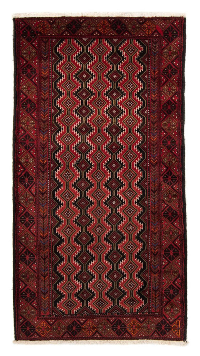 Løber Baluch-tæppe - 219 x 110 cm - mørkerød