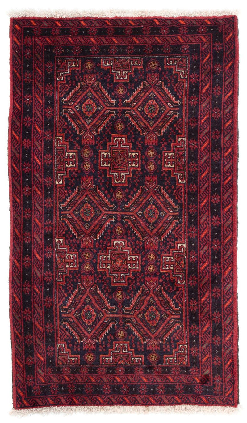 Baluch-tæppe - 169 x 136 cm - mørkerød