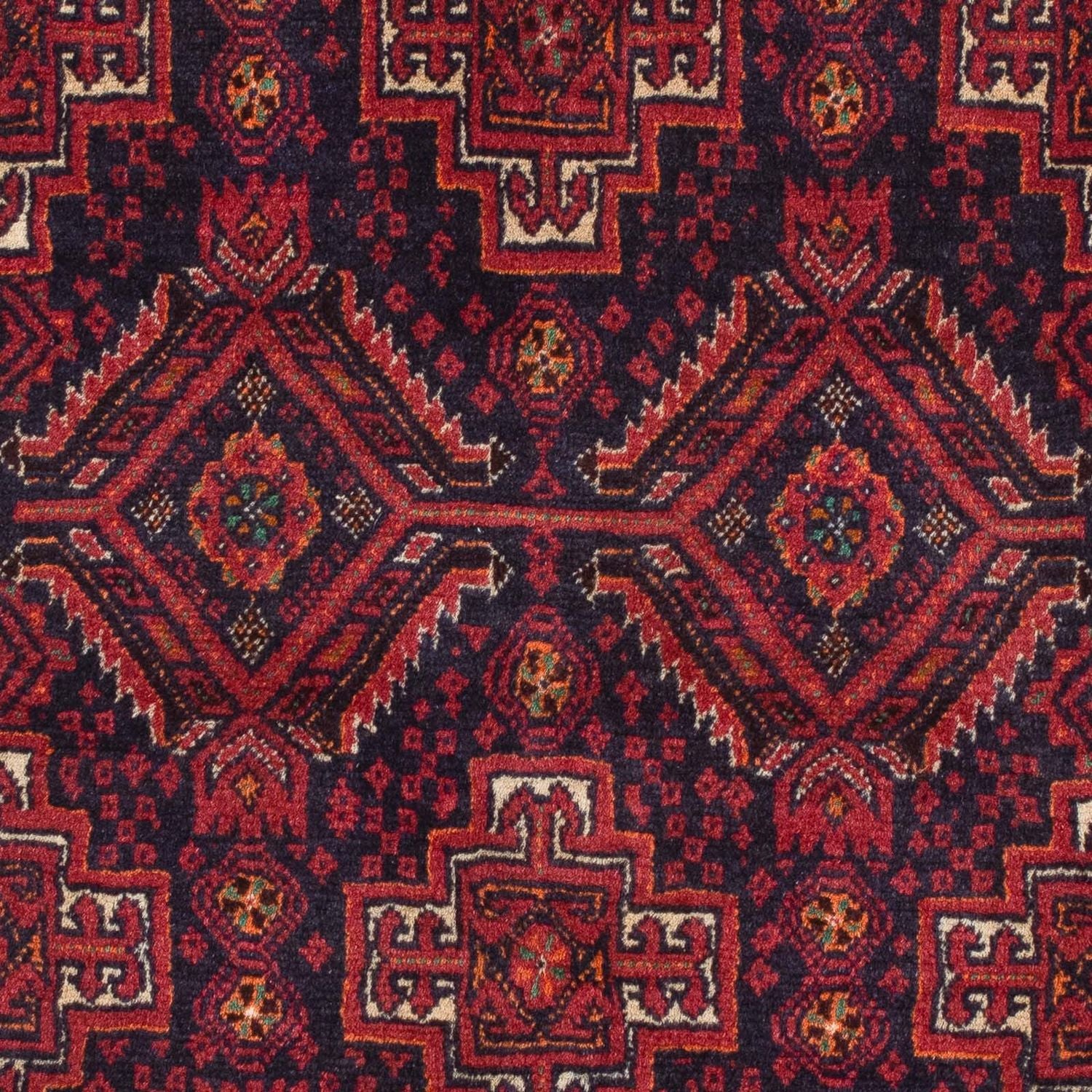 Baluch-tæppe - 169 x 136 cm - mørkerød