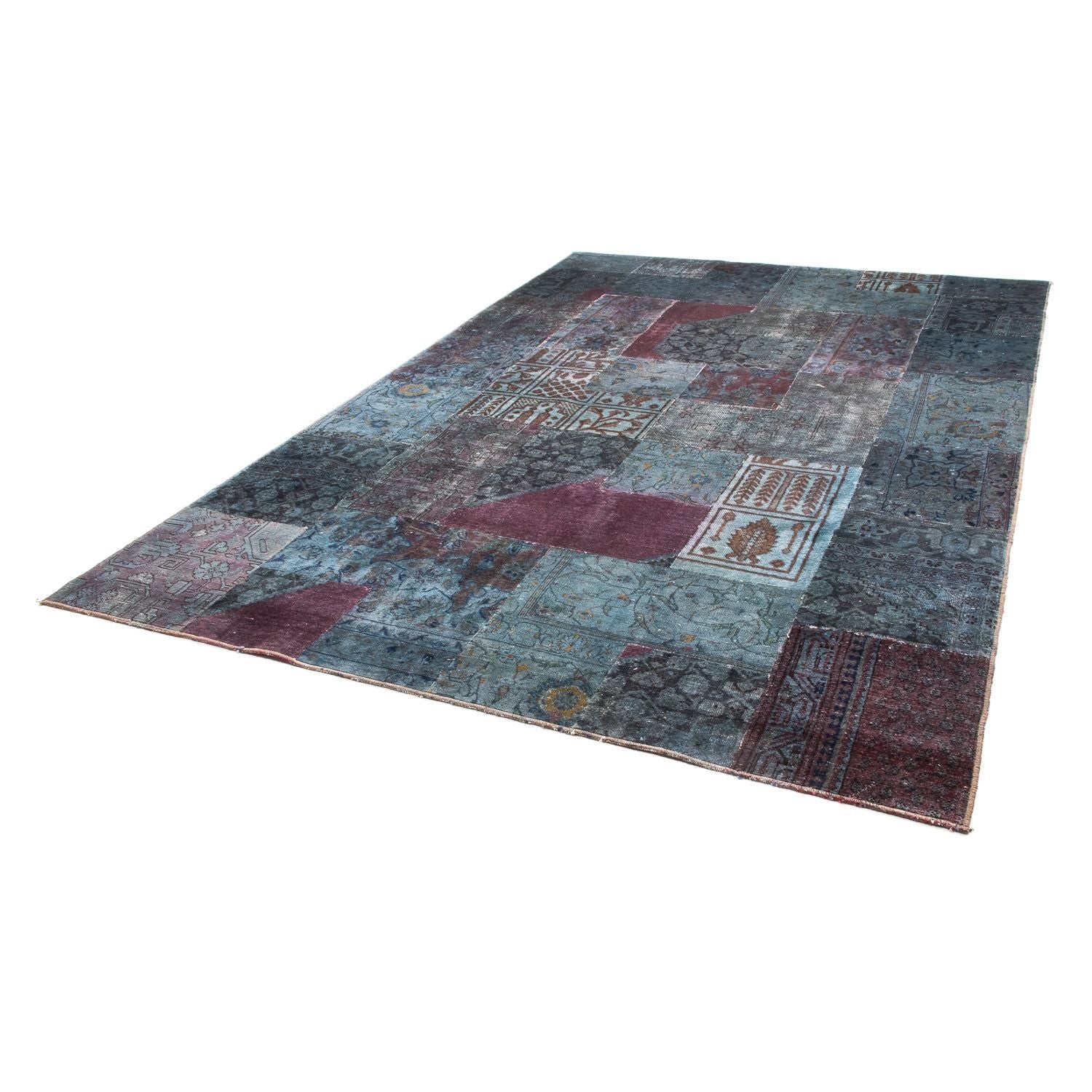 Patchwork-tæppe - 291 x 194 cm - blå