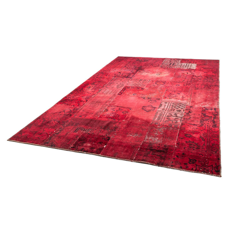 Patchwork-tæppe - 293 x 194 cm - mørkerød