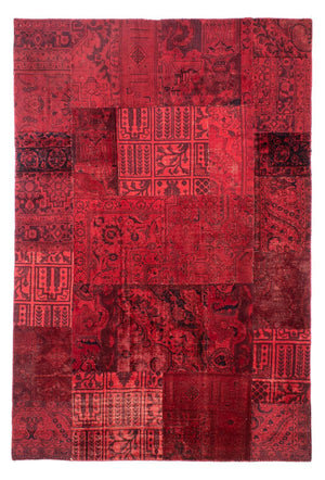 Patchwork-tæppe - 296 x 196 cm - mørkerød