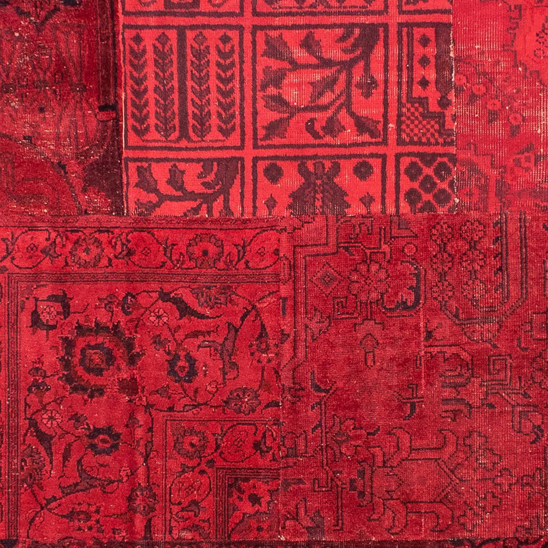 Patchwork-tæppe - 296 x 196 cm - mørkerød