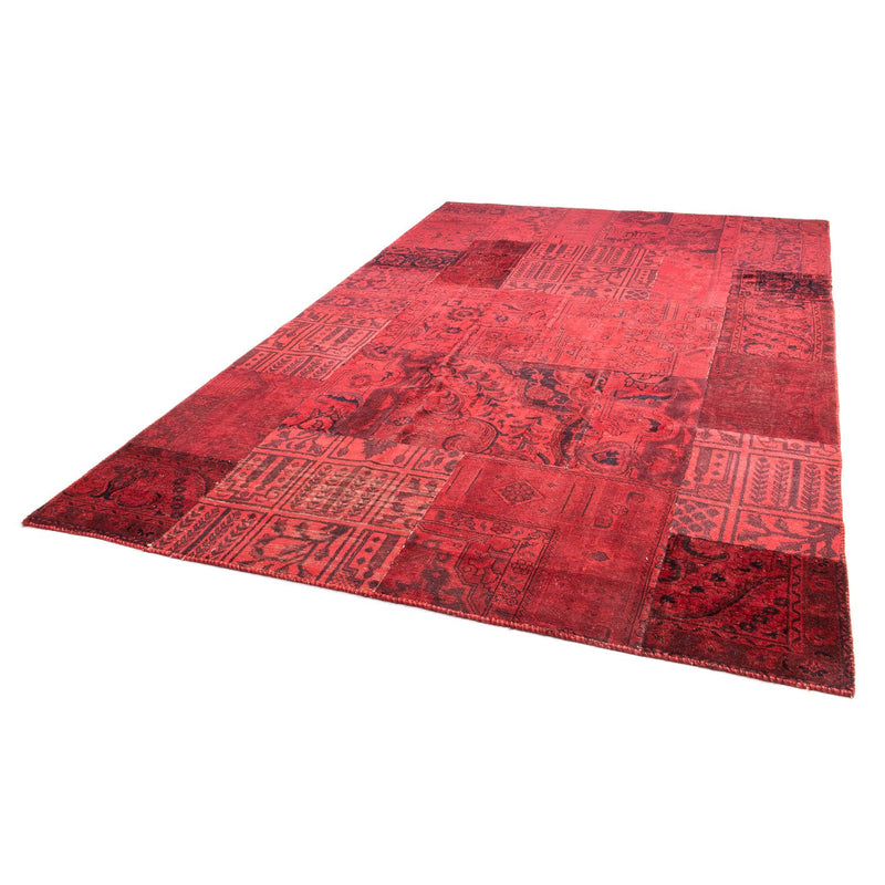 Patchwork-tæppe - 296 x 196 cm - mørkerød