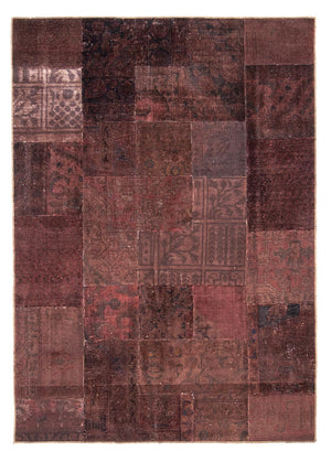 Patchwork-tæppe - 233 x 195 cm - mørkebrun