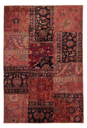 Patchwork-tæppe - 207 x 135 cm - flerfarvet