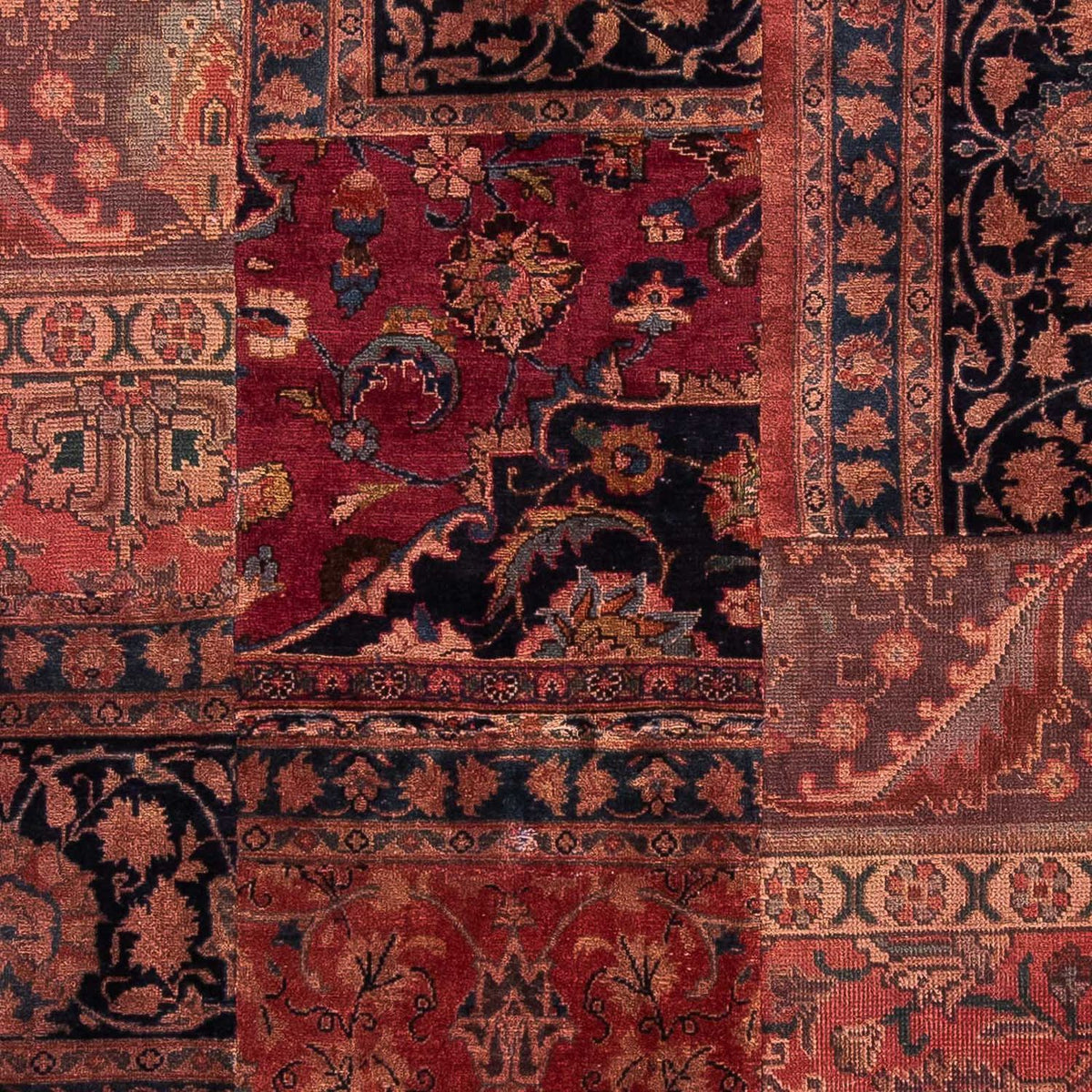 Patchwork-tæppe - 207 x 135 cm - flerfarvet