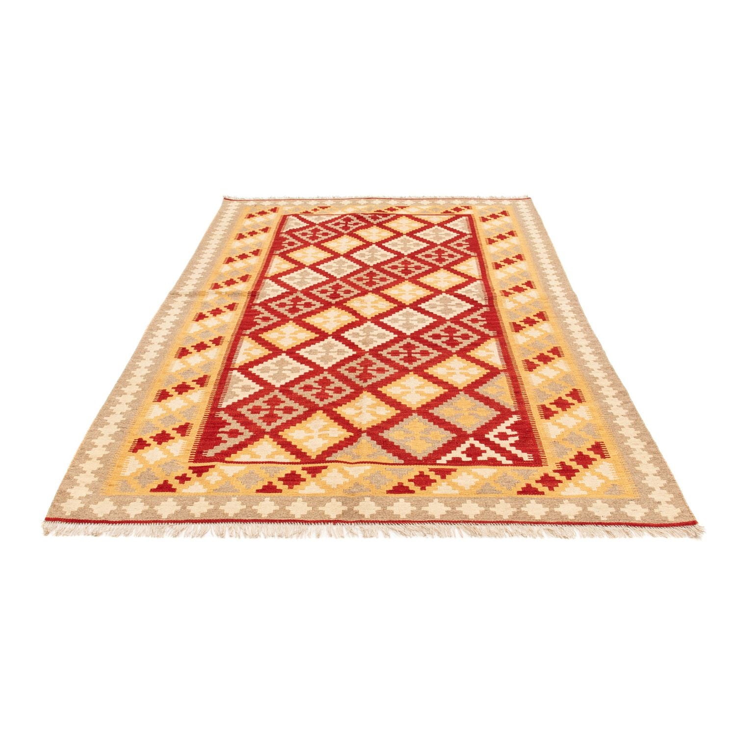 Kelim-tæppe - orientalsk - 216 x 153 cm - flerfarvet